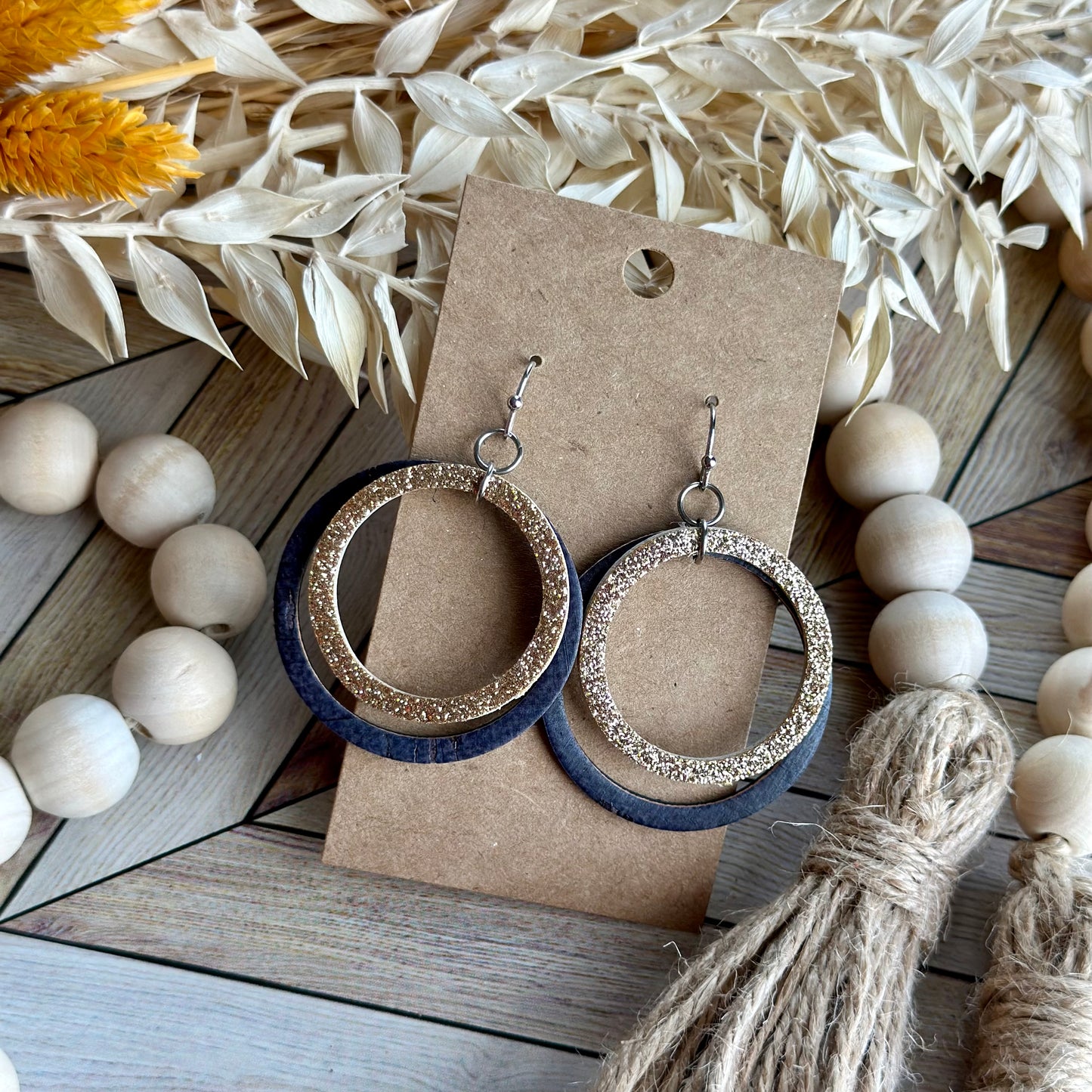 Navy and Gold Hoops (without tabs)