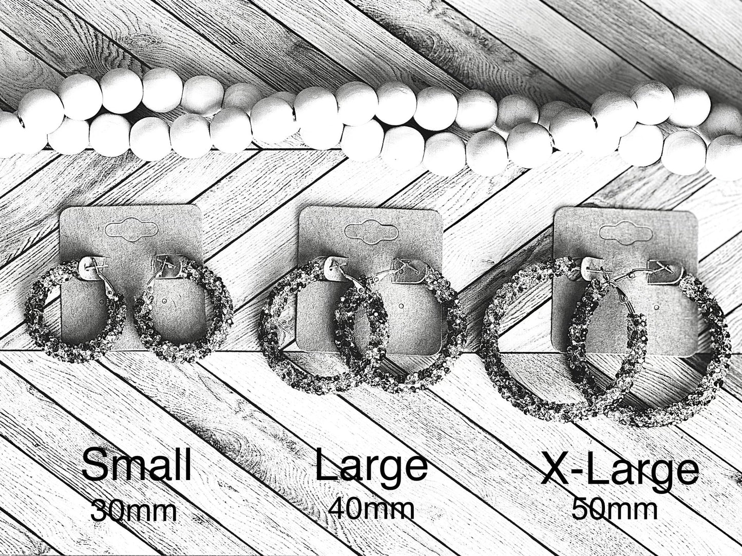 Clear Red & Blue Chunky Rhinestone Hoops