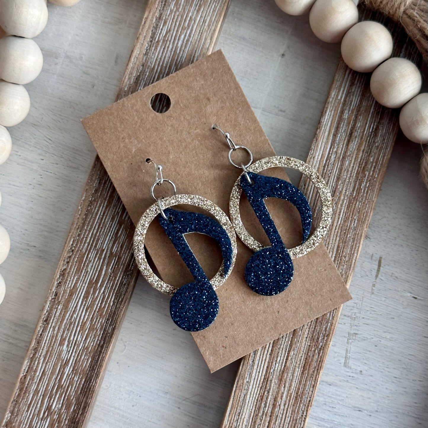 Navy and Gold Music Note