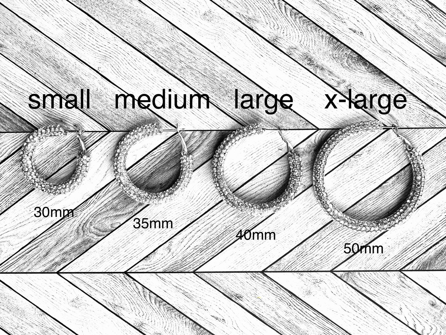 Gold Chunky Rhinestone Hoops