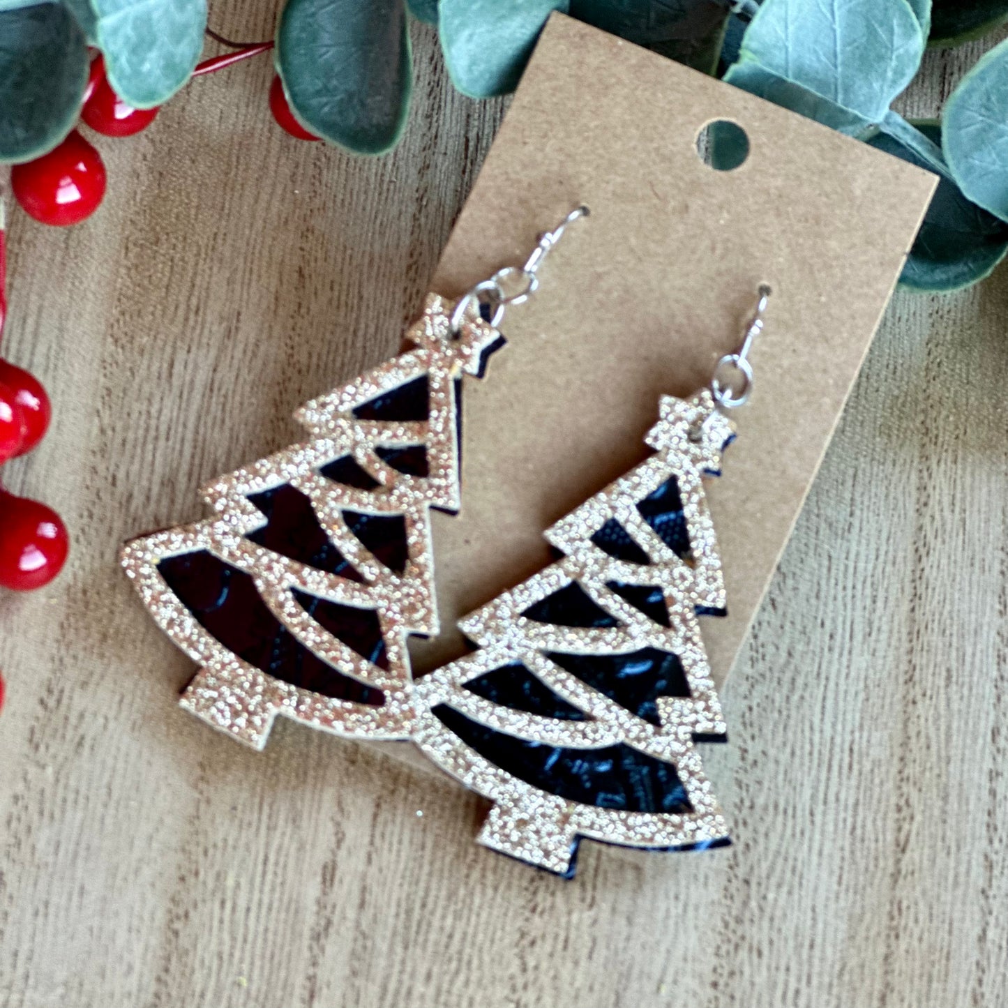 Navy and Gold Layered Cutout Tree