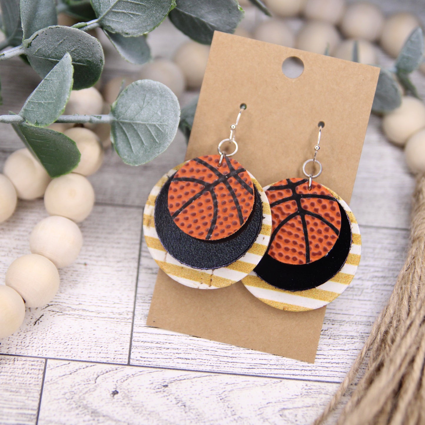 Navy and Gold Stripe Basketball Triple Layer