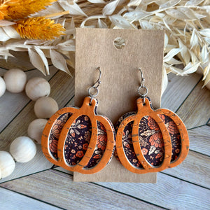 Brown Floral Cutout Pumpkin