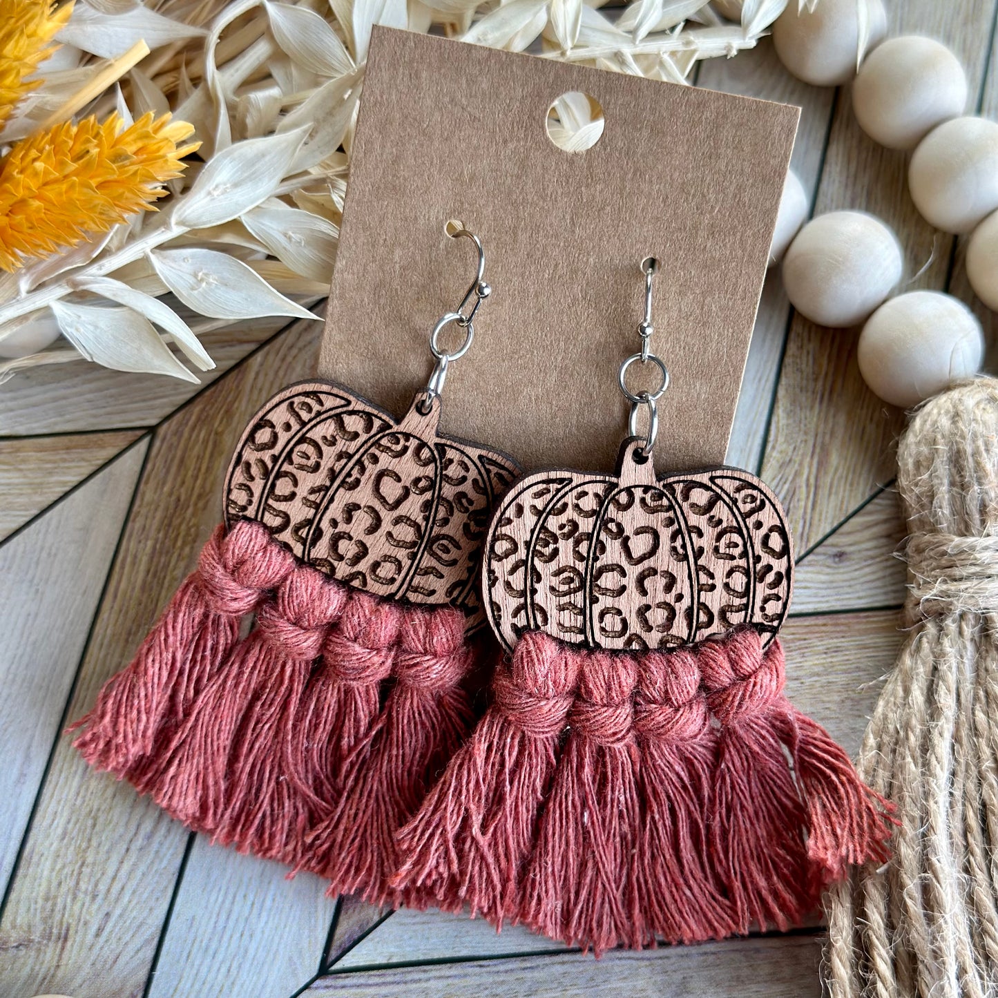 Macrame- Leopard Pumpkin Burnt Orange