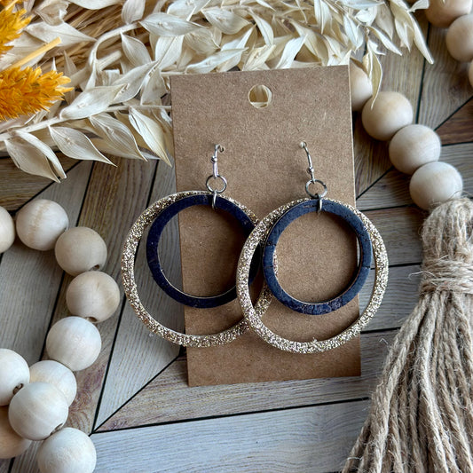 Navy and Gold Hoops (without tabs)