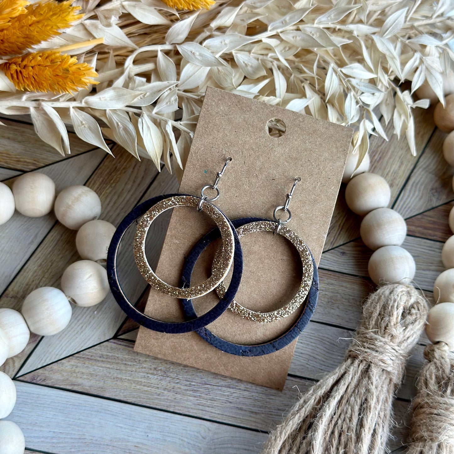 Navy and Gold Hoops (without tabs)