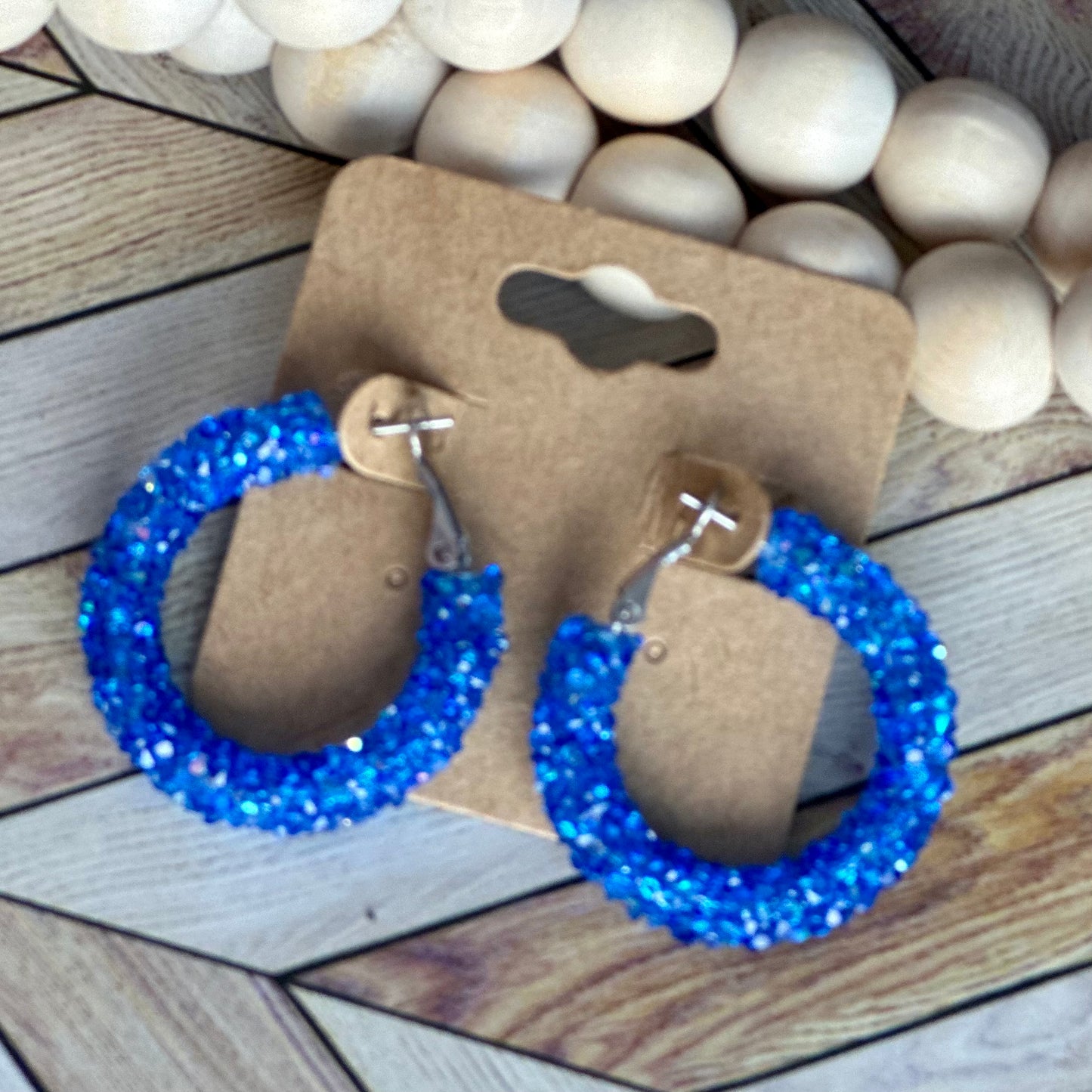 Clear Royal Chunky Rhinestone Hoops