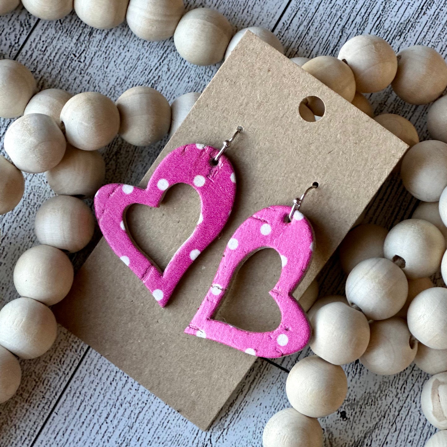 Pink Polka dot Hearts