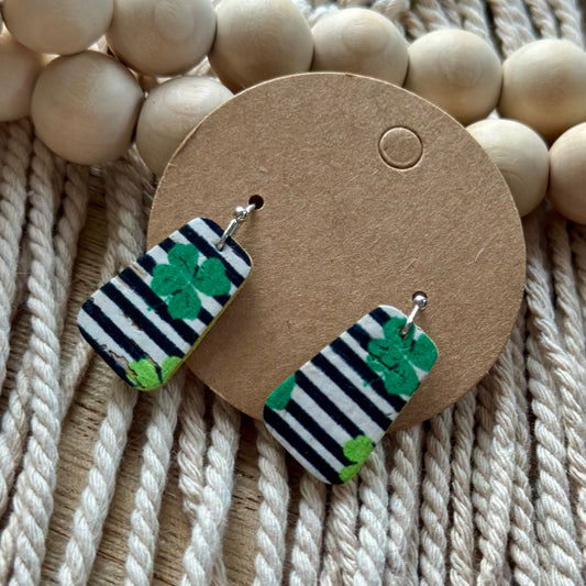 Black and White Stripe with Shamrock