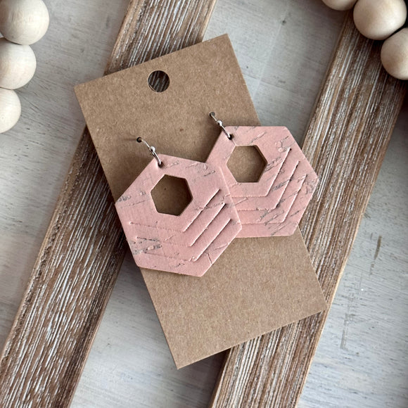 Pink Cork Embossed Hexagon