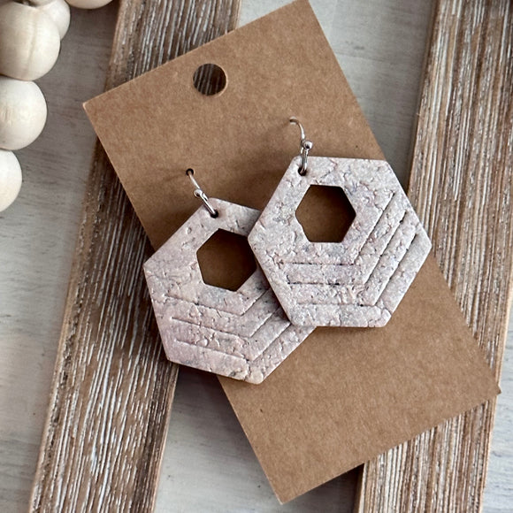 Pink Pearlized Cork Embossed Hexagon