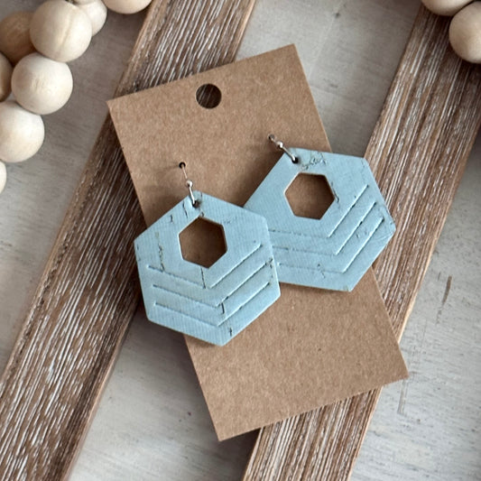 Light Blue Cork Embossed Hexagon