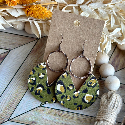 Olive Green Leopard Cutout Circle