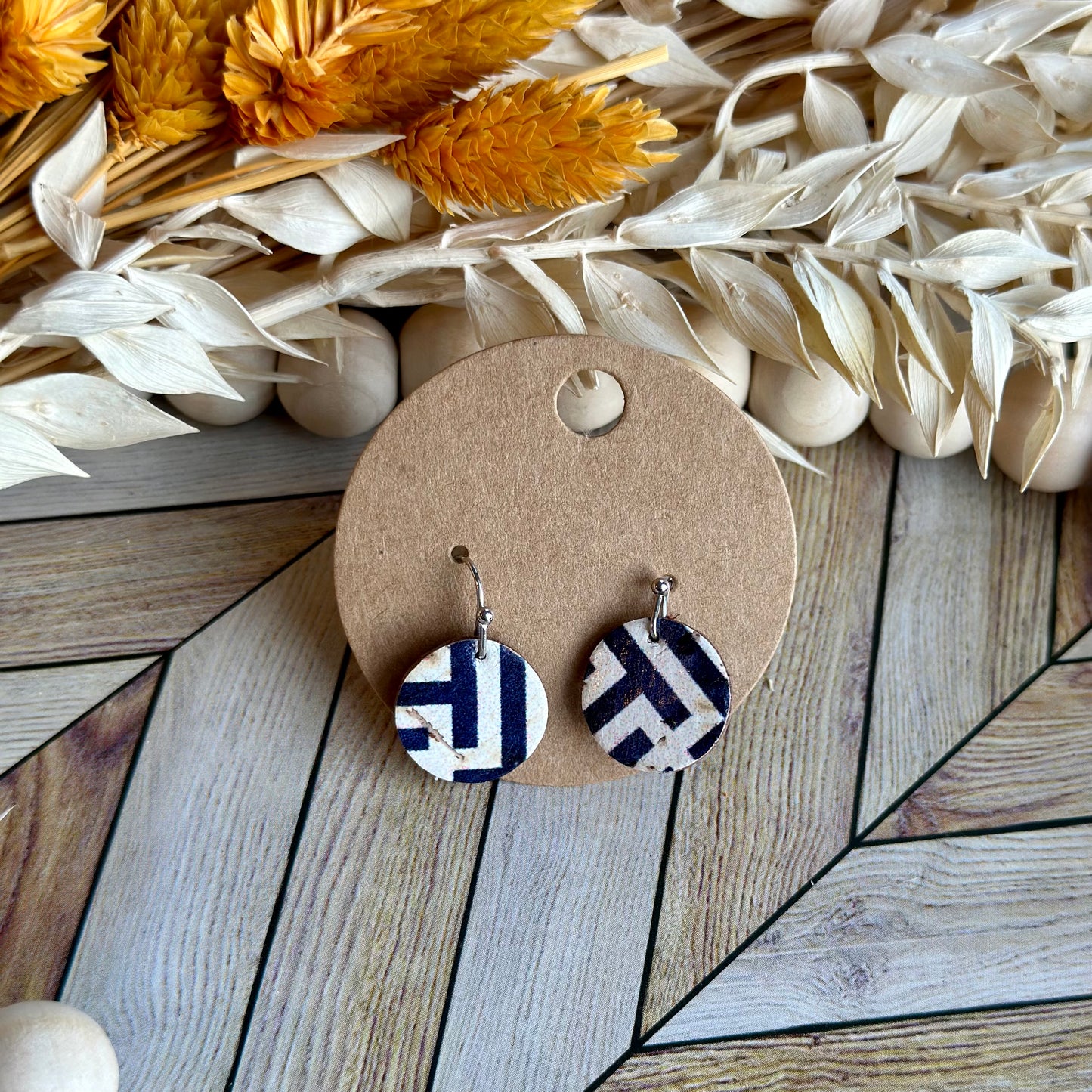 Navy and White Petite Circles