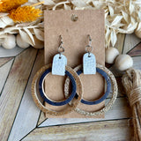 Navy and Gold tabbed Hoops