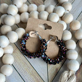 Fall Black Chunky Glitter/ Rhinestone Hoops