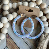 White Iridescent Glitter Hoops