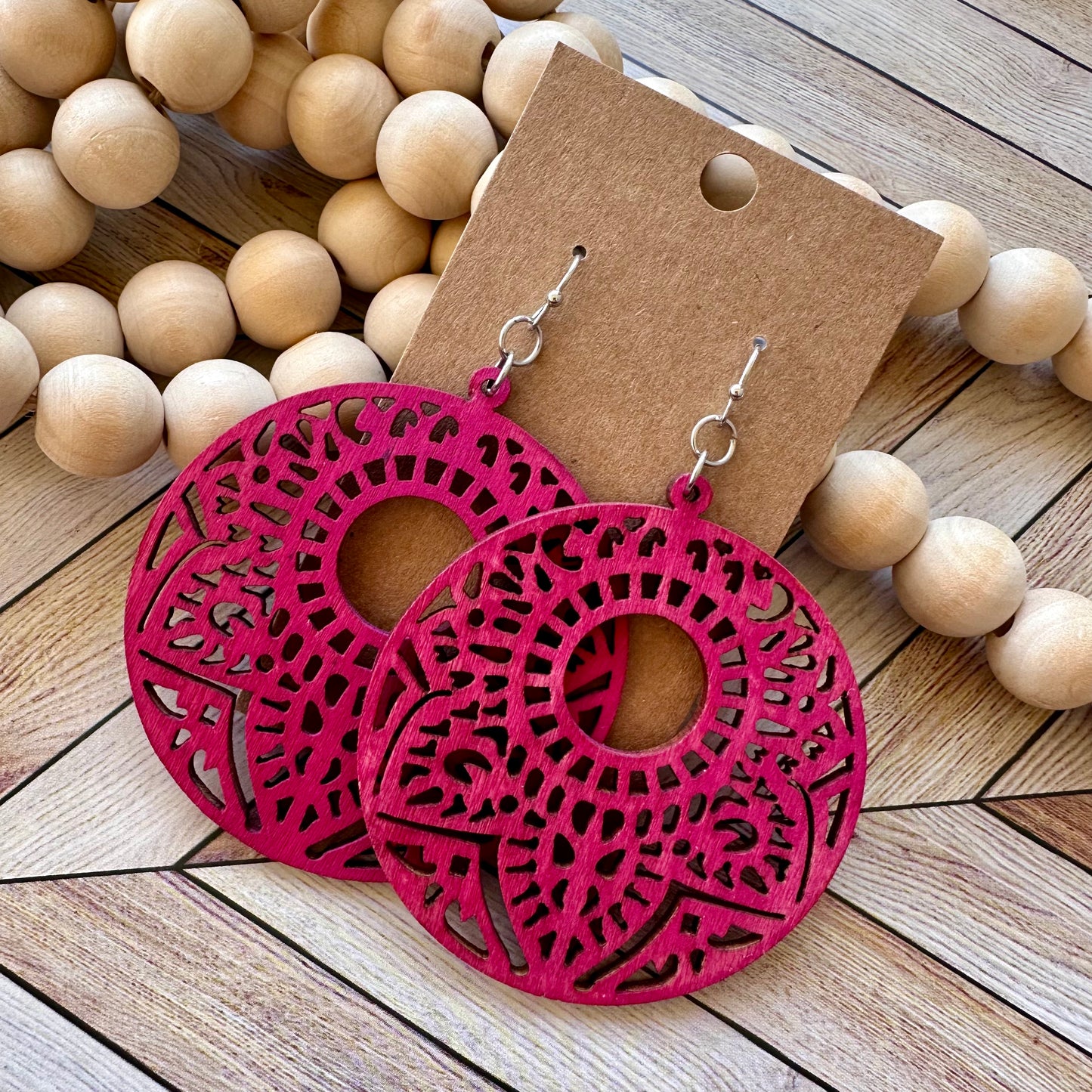 Pink Weathered Wood Circle