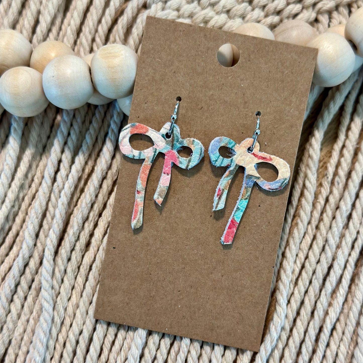 Water Color Floral Thin Bow