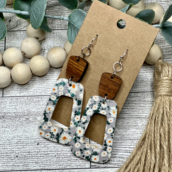 Daisy Floral Open Rectangle