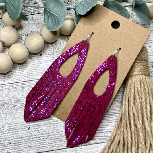 Fuchsia Sparkle Fringe Drop