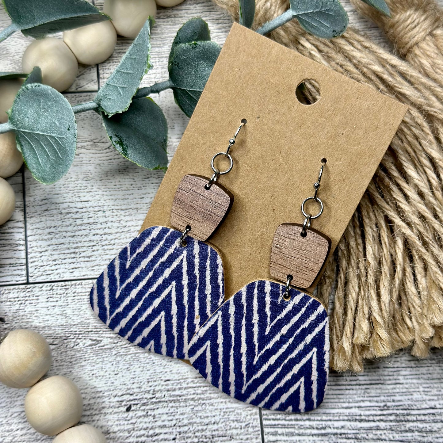 Navy Vintage Chevron Rounded Rectangle