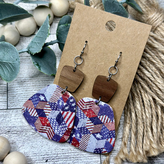 Stars and Stripes Patchwork Rounded Rectangle