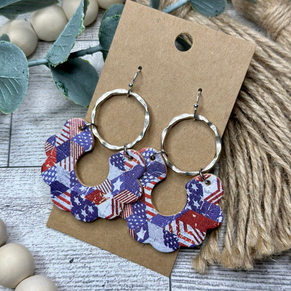 Stars and Stripes Patchwork Scallop Hoops