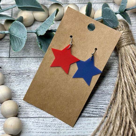 Pool Earrings- Red and Blue Stars
