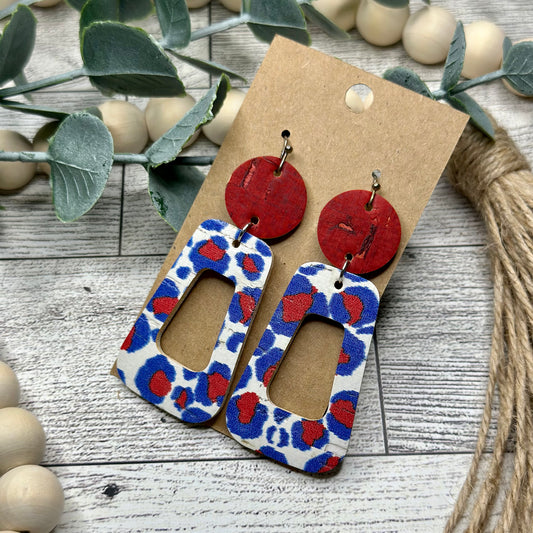 Patriotic Leopard Open Rectangle