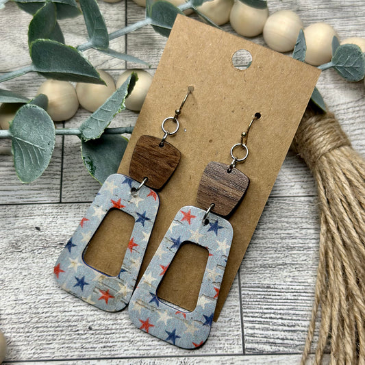 Vintage Star Open Rectangle