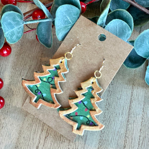 Gold and Christmas lights outline Trees