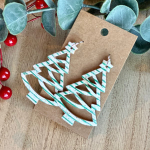 Green Stripe Cutout Tree