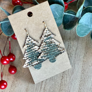 Gold Glitter Painted Trees