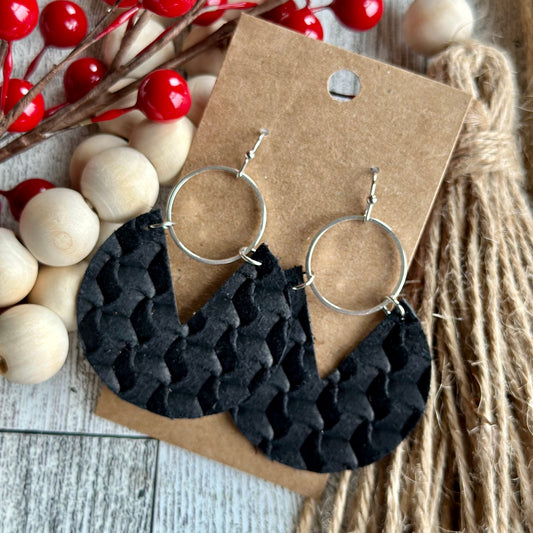 Black Textured Cutout Circle