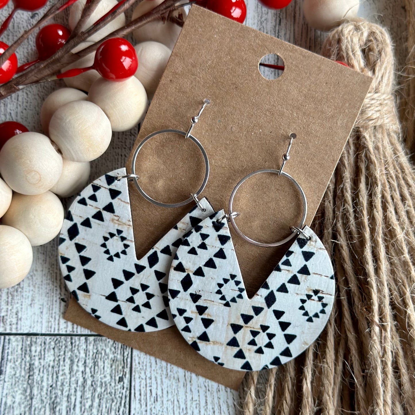 Black and White Aztec Cutout Circle