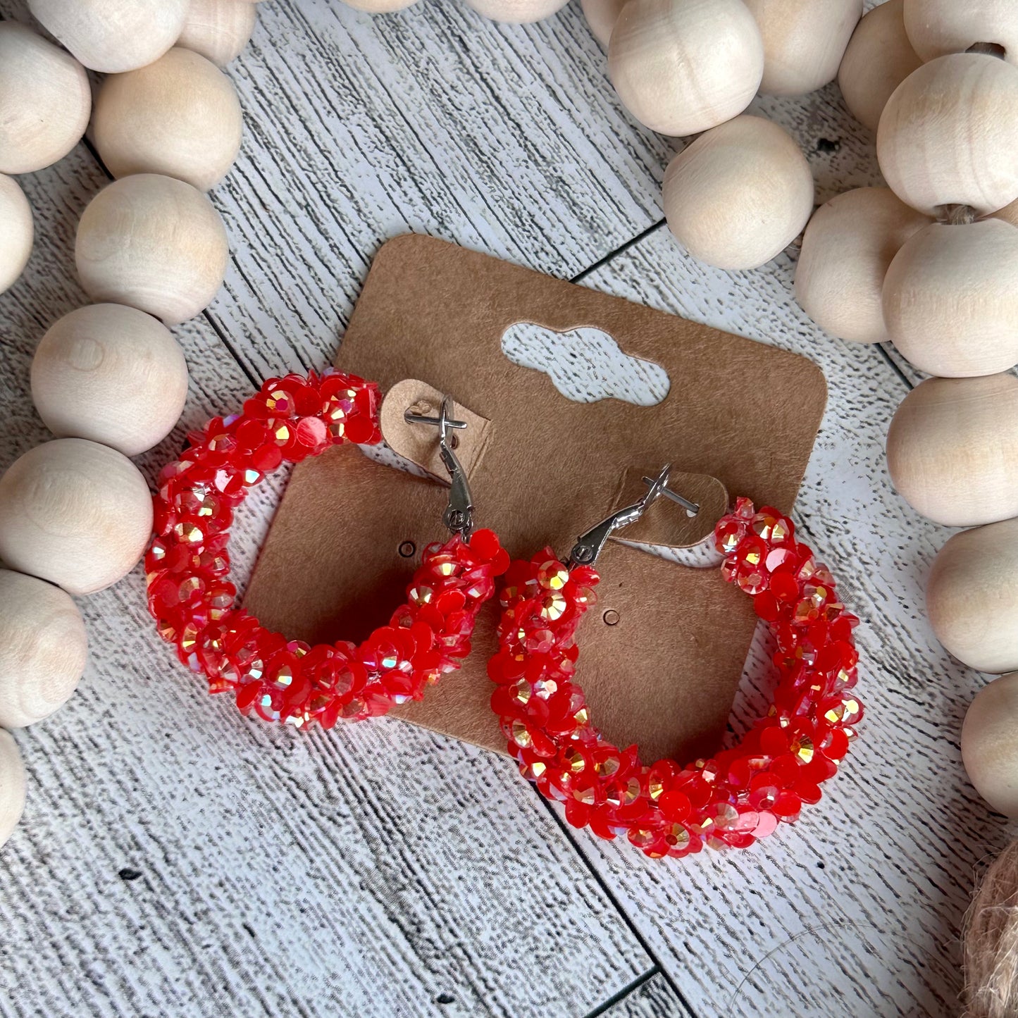 Red Hot Super Chunky Rhinestone Hoops