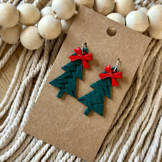 Petite Tree with Bow- Green Woven