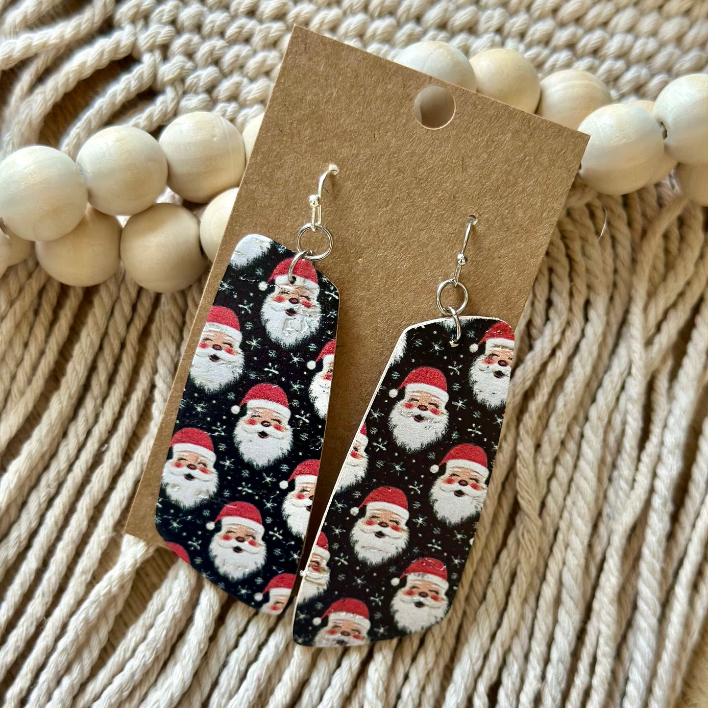 Santa Print Slanted Drops