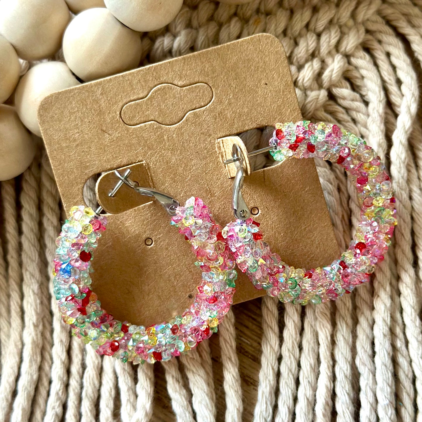 Clear Gumdrop Chunky Rhinestone Hoops