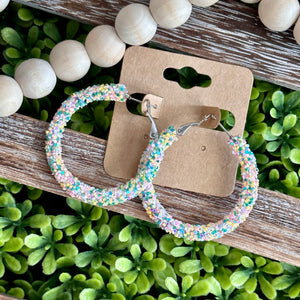 Easter Egg Confetti Glitter Hoops