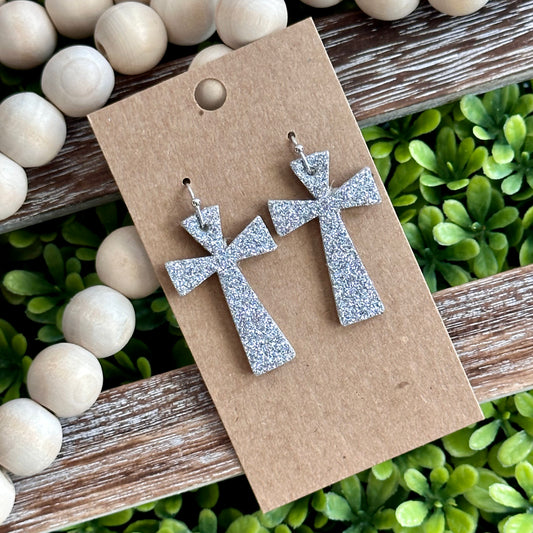 Silver Glitter Cross