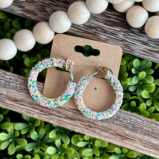 Easter Egg Confetti Glitter Hoops