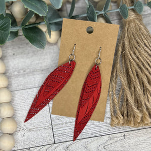 Triple Layer Feather- Red chevron