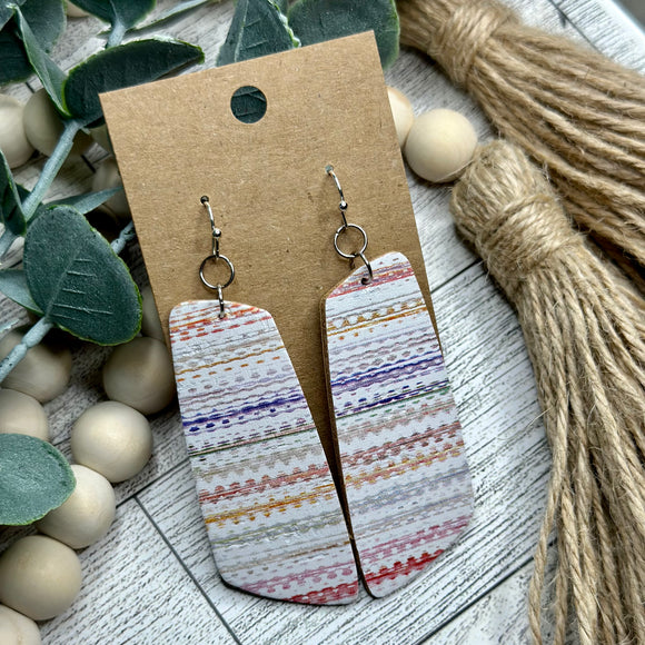 Multi-colored stitch Slanted Drop