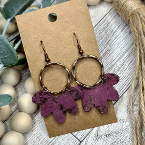 Purple Antique Gold Metallic Hoop with Petal