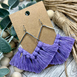 Macrame - Light Purple on Silver Square