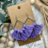 Macrame - Light Purple on Silver Square