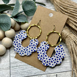 Blue and White Scallop Hoops