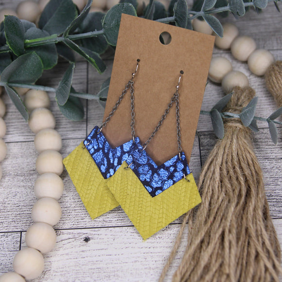 Royal and Yellow Chevron with chain